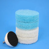 3 inch Round Scouring Pads Electric Scrubber Kit (part number 3in-pads-2in-driver-blue-wh)