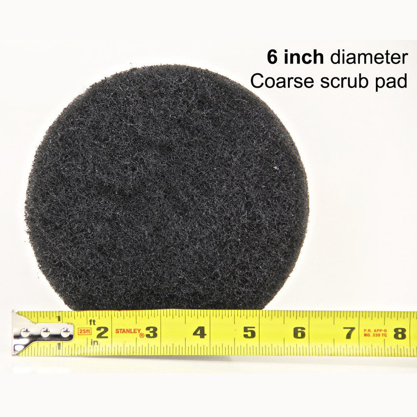 6 inch Diameter Black Coarse Scrub Pad