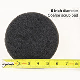 6 inch Diameter Black Coarse Scrub Pad