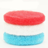 5 inch Red, White, and Blue Replacement Scrub Pad Refills (part number Refills-5in-Red-Wh-Blu)