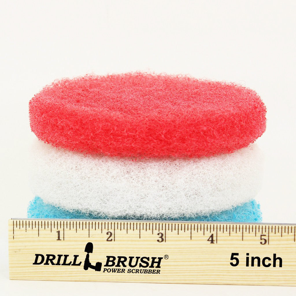 5 inch Red, White, and Blue Replacement Scrub Pad Refills (part number Refills-5in-Red-Wh-Blu)