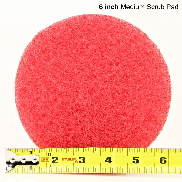 6 inch Diameter Red Medium Scrub Pad