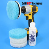 4inch Blue and White Scrub Pads with Driver and Bring it On Cleaner