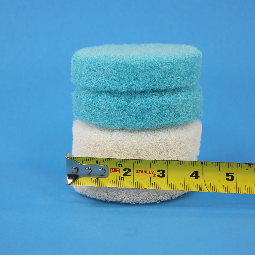 4 inch Blue and White Replacement Scrub Pad Refills (part number Refills-4in-Blu-Wh)