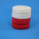4 inch Red and White Replacement Scrub Pad Refills (part number Refills-4in-Red-Wh)