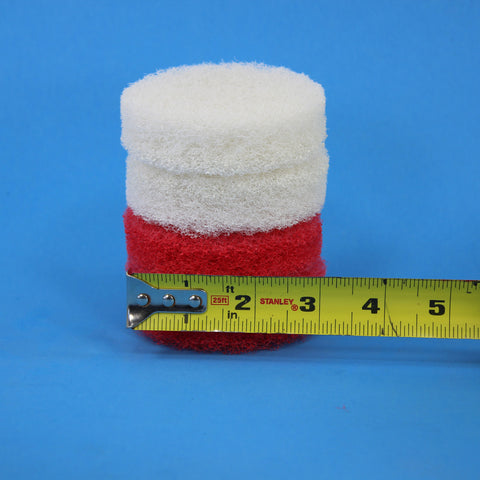 3 inch Red and White Replacement Scrub Pad Refills (part number Refills-3in-Red-Wh)