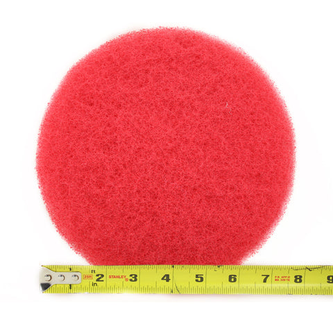 8 Inch Diameter Red Medium Replacement Scrub Pad