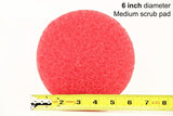 6 inch Diameter Red Medium Scrub Pad